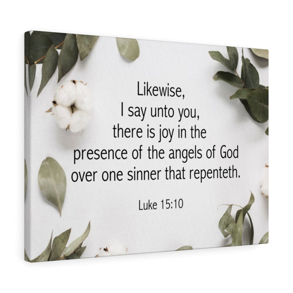 Scripture Canvas Angels of God Luke 15:10 Christian Wall Art Bible Verse Meaningful Home Decor Gifts Unique Housewarming Gift Ideas Framed Prints, Canvas