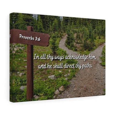Scripture Canvas Acknowledge Him Proverbs 3:6 Christian Wall Art Bible Verse Meaningful Home Decor Gifts Unique Housewarming Gift Ideas Framed Prints, Canvas