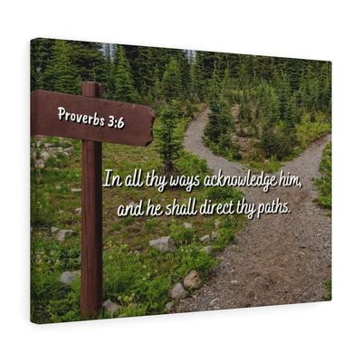 Scripture Canvas Acknowledge Him Proverbs 3:6 Christian Wall Art Bible Verse Meaningful Home Decor Gifts Unique Housewarming Gift Ideas Framed Prints, Canvas