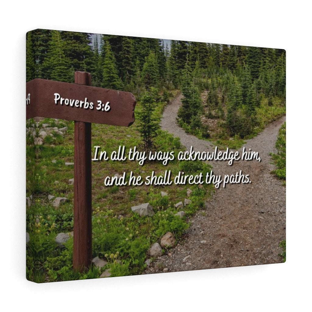 Scripture Canvas Acknowledge Him Proverbs 3:6 Christian Wall Art Bible Verse Meaningful Home Decor Gifts Unique Housewarming Gift Ideas Framed Prints, Canvas