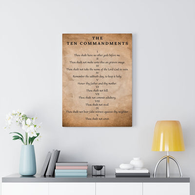 Scripture Canvas 10 Commandments Christian Wall Art Bible Verse Meaningful Home Decor Gifts Unique Housewarming Gift Ideas Framed Prints, Canvas