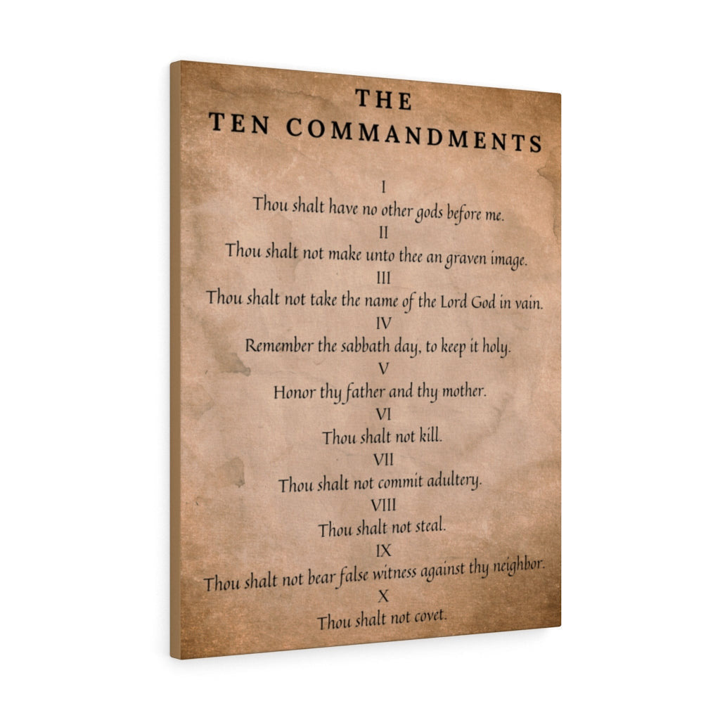 Scripture Canvas 10 Commandments Christian Wall Art Bible Verse Meaningful Home Decor Gifts Unique Housewarming Gift Ideas Framed Prints, Canvas