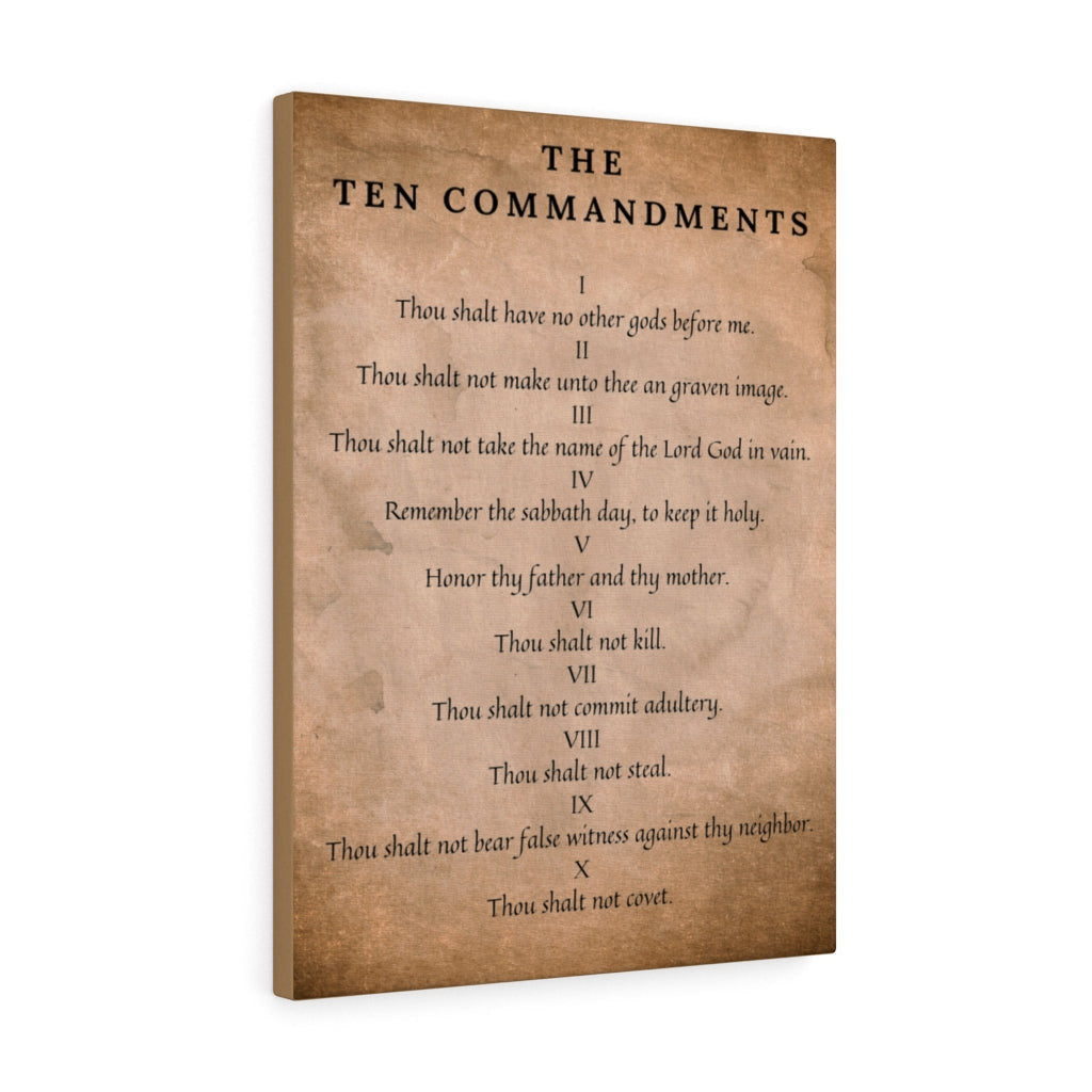 Scripture Canvas 10 Commandments Christian Wall Art Bible Verse Meaningful Home Decor Gifts Unique Housewarming Gift Ideas Framed Prints, Canvas