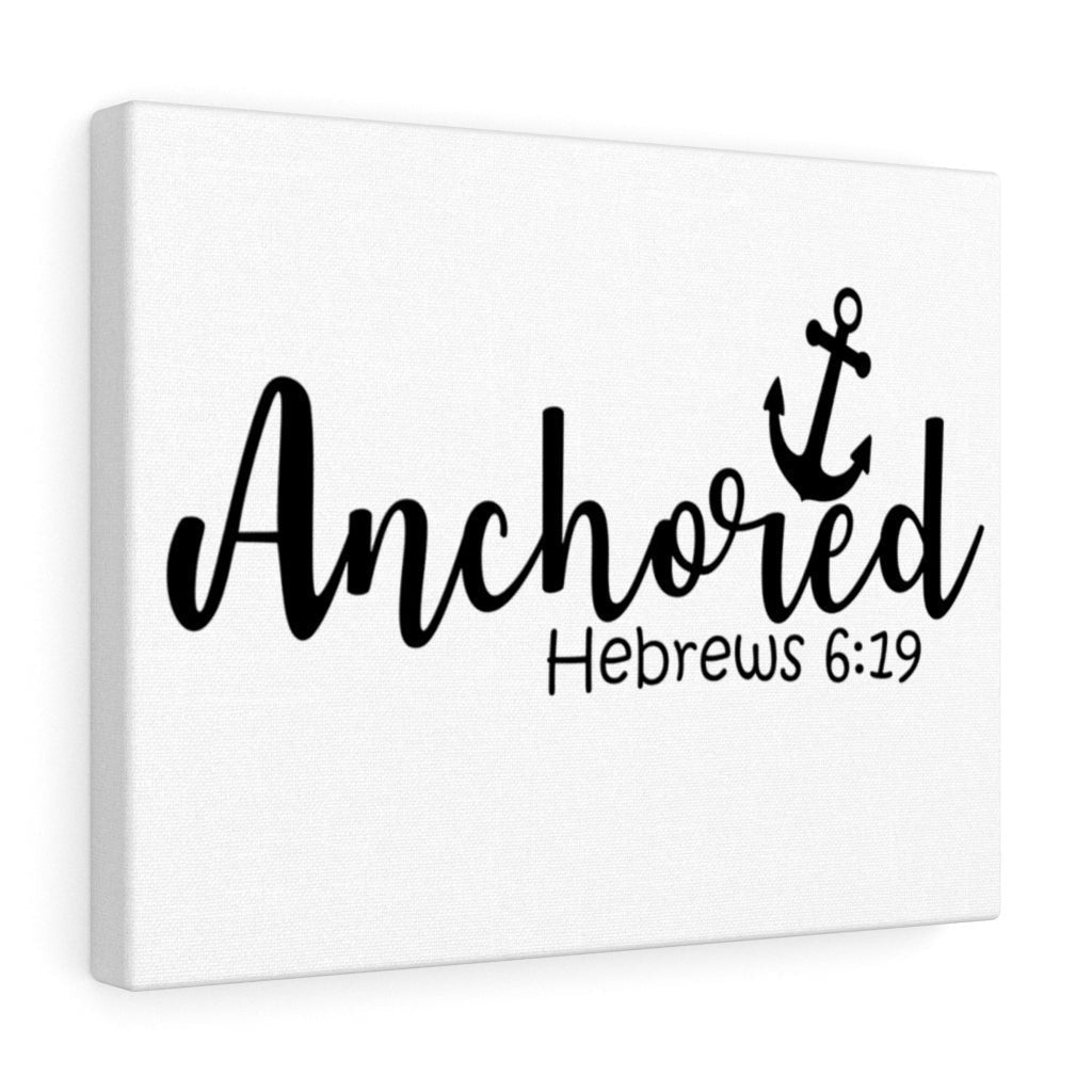 Scripture Canvas Anchored Hebrews 6:29 Christian Wall Art Bible Verse Meaningful Home Decor Gifts Unique Housewarming Gift Ideas Framed Prints, Canvas