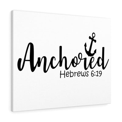Scripture Canvas Anchored Hebrews 6:29 Christian Wall Art Bible Verse Meaningful Home Decor Gifts Unique Housewarming Gift Ideas Framed Prints, Canvas