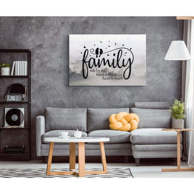 Christian : Family Side By Side Hand In Hand Heart To Heart Canvas Print