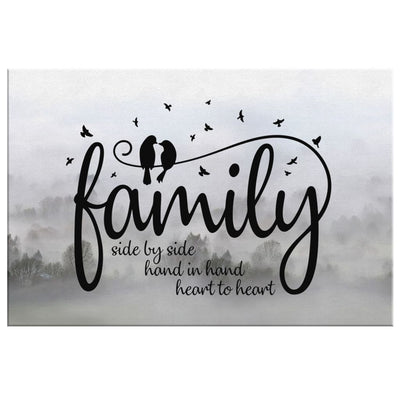 Christian : Family Side By Side Hand In Hand Heart To Heart Canvas Print