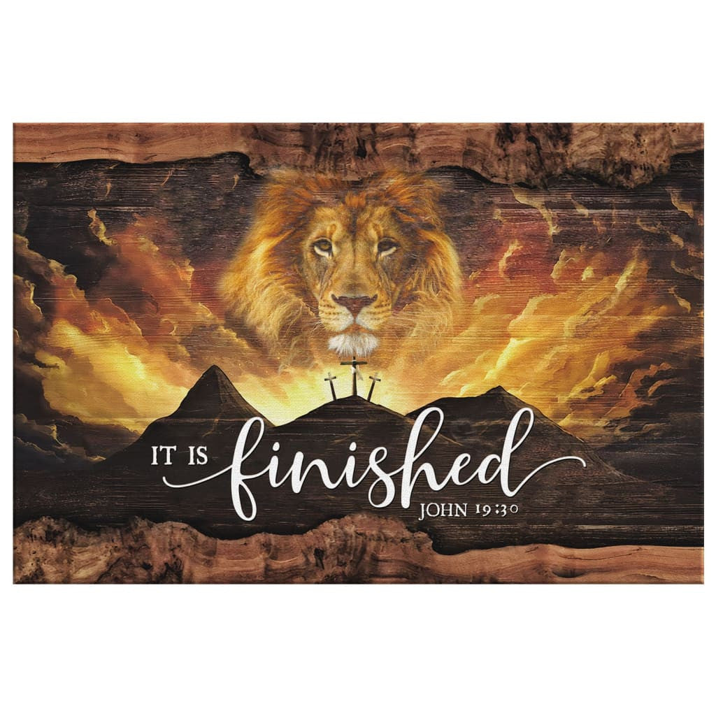It Is Finished , John 19:30 Jesus Lion Easter Canvas Hanging Gift, Canvas Paiting Frames Print