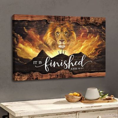 It Is Finished , John 19:30 Jesus Lion Easter Canvas Hanging Gift, Canvas Paiting Frames Print