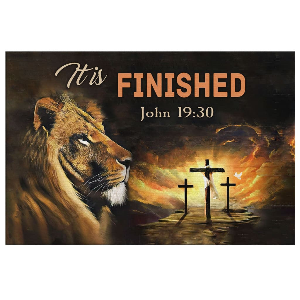 It Is Finished John 19:30 Bible Verse Canvas Hanging Gift, Canvas Paiting Frames Print | Easter Gifts