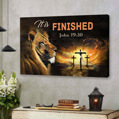 It Is Finished John 19:30 Bible Verse Canvas Hanging Gift, Canvas Paiting Frames Print | Easter Gifts