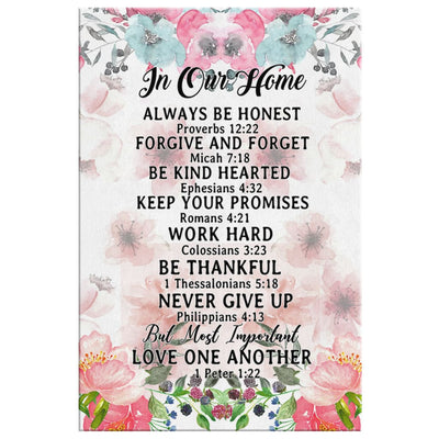 Christian : Christian Family House Rules Canvas Hanging Gift, Canvas Paiting Frames Print