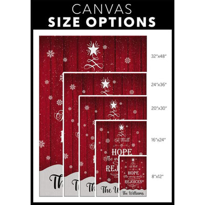 A Thrill Of Hope The Weary World Rejoices Christmas Family Name Canvas Gallery Wrapped Canvas Canvas Print
