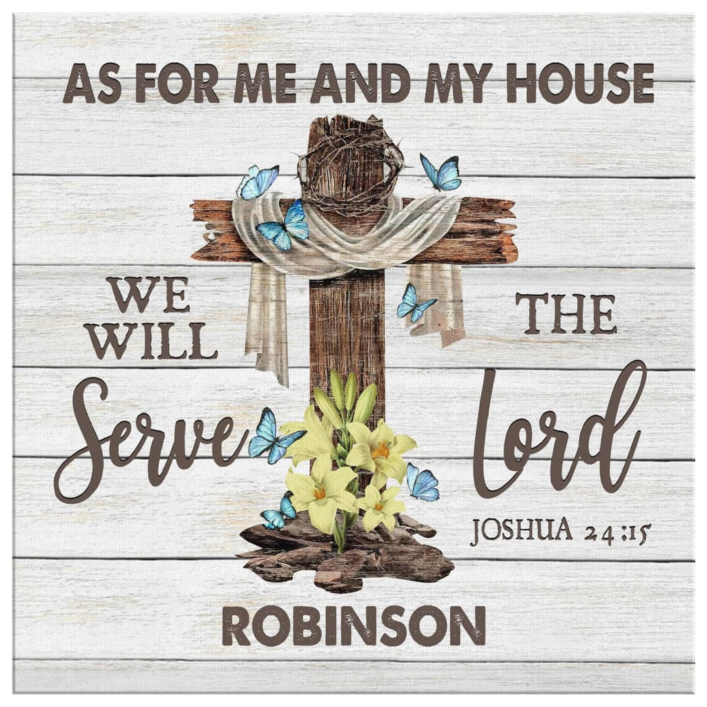 As For Me And My House Custom Family Name Canvas Gallery Wrapped Canvas Canvas Square Canvas Frames