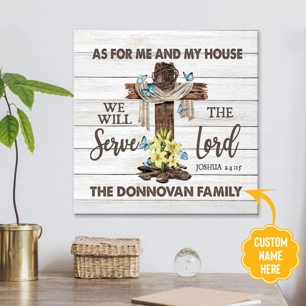 As For Me And My House Custom Family Name Canvas Gallery Wrapped Canvas Canvas Square Canvas Frames