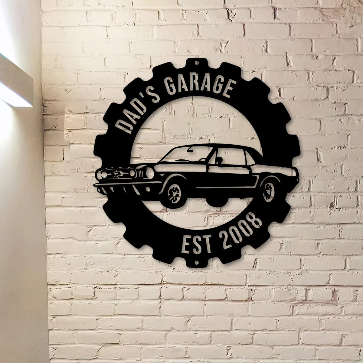 Personalized Ford Mustang Metal Sign Custom Car Wall Art Gear Garage Sign With EST Year Dad Garage Decor Man Cave Gift For Men Husband
