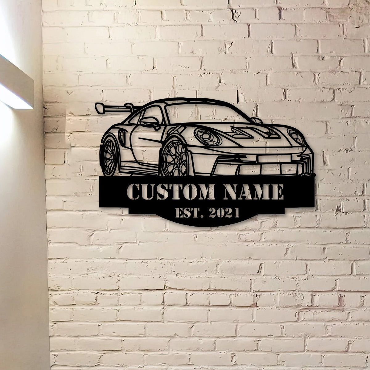 911 992 GT3 RS Angle Silhouette Metal Wall Art, Personalized Custom Car Metal Sign, Garage Decor, Metal Wall Art Gift for Dad Husband