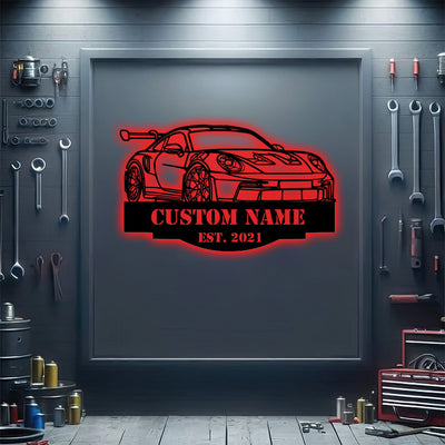 911 992 GT3 RS Angle Silhouette Metal Wall Art, Personalized Custom Car Metal Sign, Garage Decor, Metal Wall Art Gift for Dad Husband