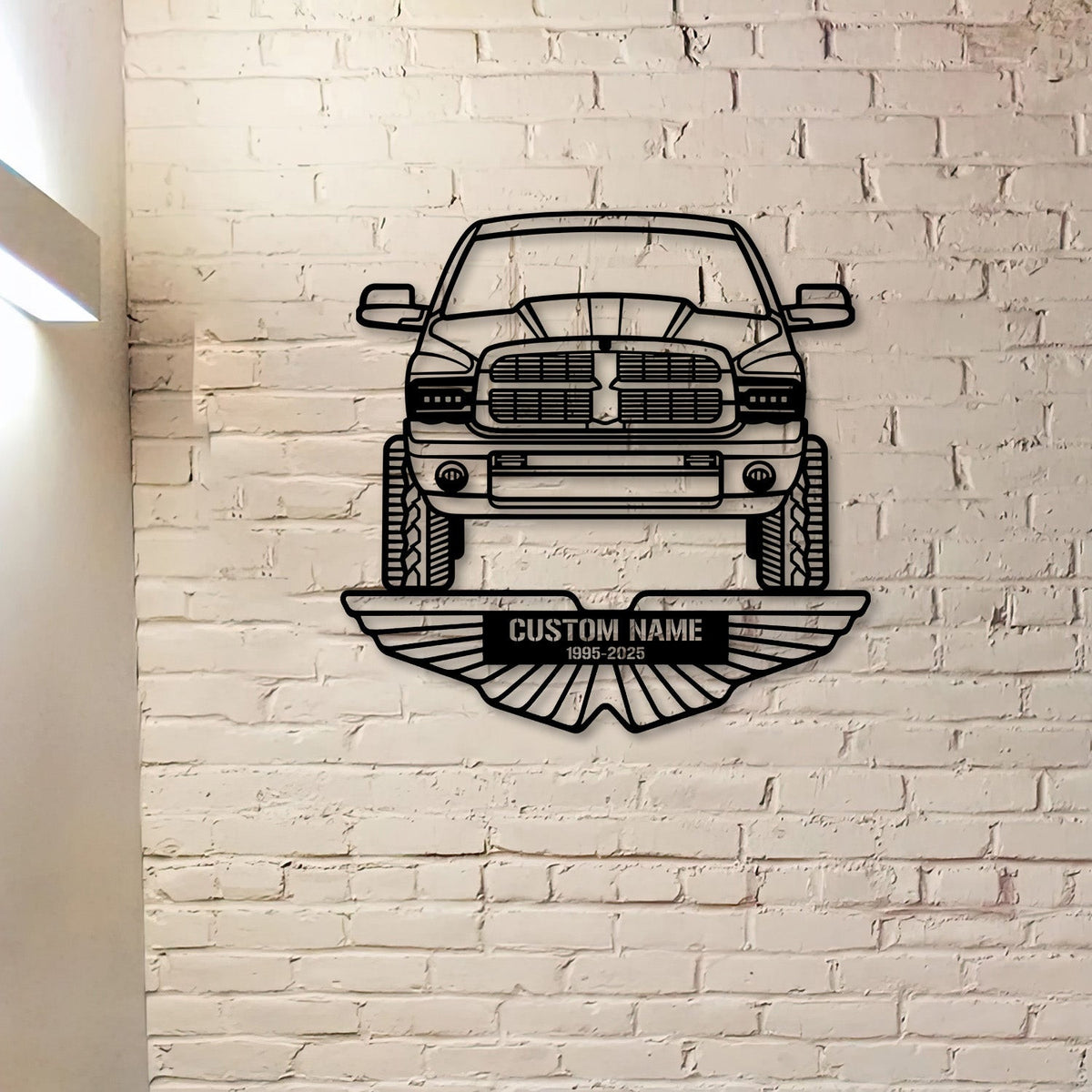 2003 Ram 2500 Front View Metal Car Silhouette Sign, Personalized Car Metal Wall Art, Gift For Him, Garage Decor, Gift for Dad