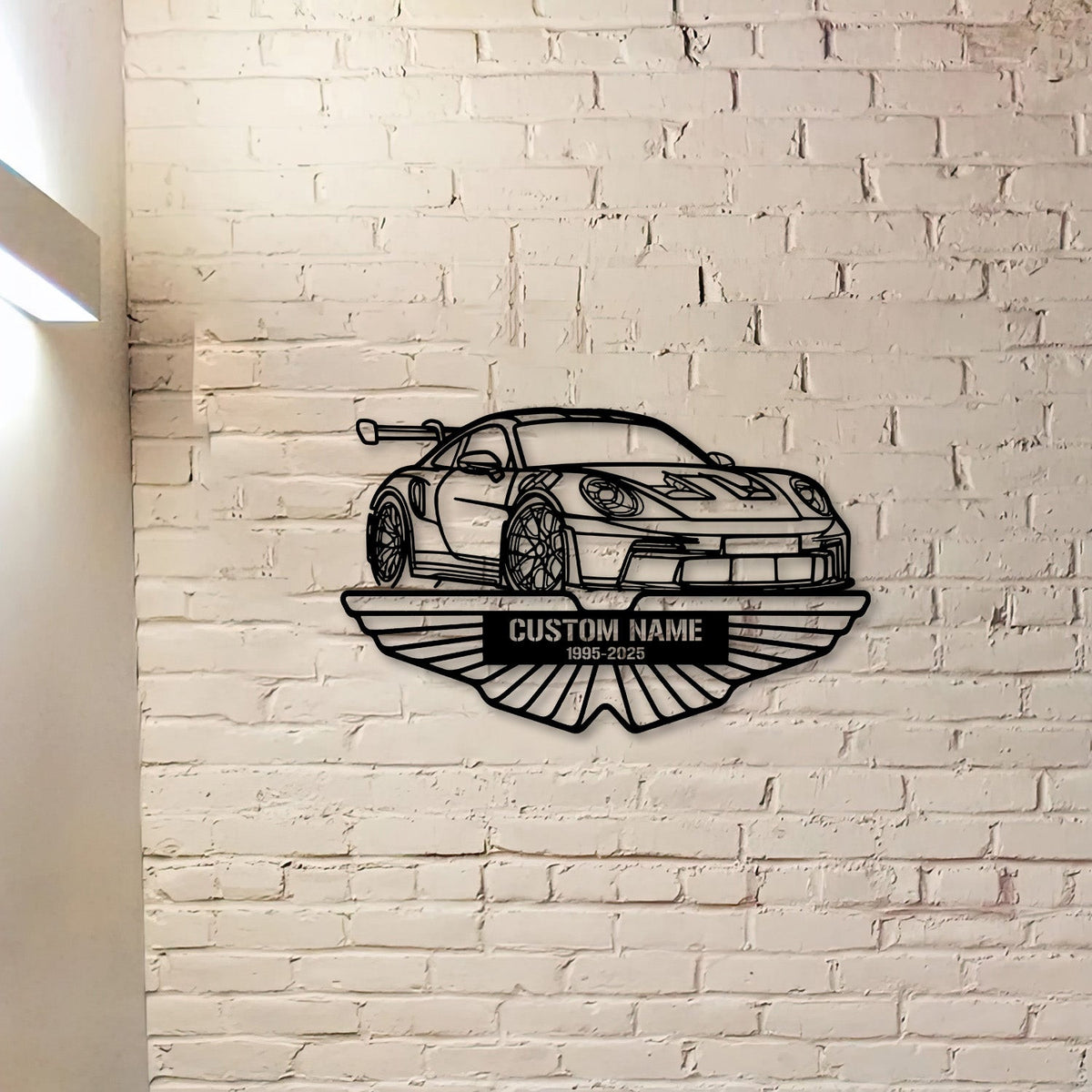 911 992 GT3 RS Angle Silhouette Metal Wall Art, Custom Metal Sport Car Silhouette Wall Art Garage Decor, Gift for Dad