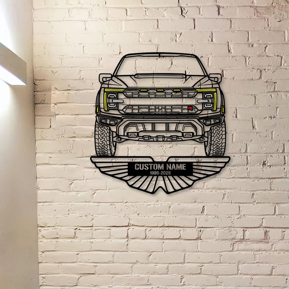 2024 Raptor R Front View Metal Neon Car Wall Art Gift For Him/ Her, Garage Decor, Gift for Dad