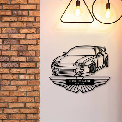 Supra 1994 Angle Silhouette Metal Wall Art, Custom Car Wall Sign, Personalized Car Metal Wall Art, Car Name Sign,Gift for Dad