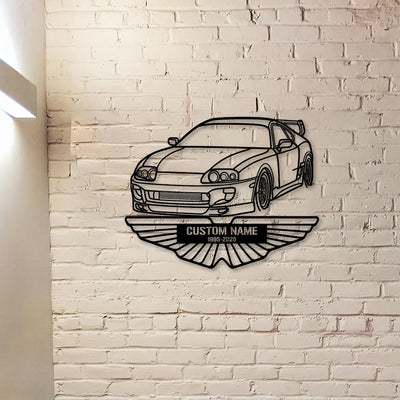 Supra 1994 Angle Silhouette Metal Wall Art, Custom Car Wall Sign, Personalized Car Metal Wall Art, Car Name Sign,Gift for Dad
