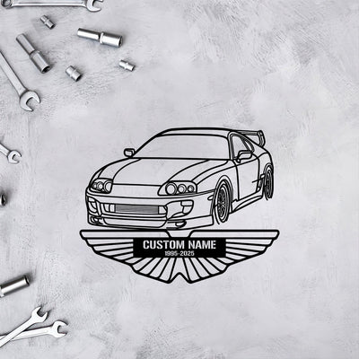 Supra 1994 Angle Silhouette Metal Wall Art, Custom Car Wall Sign, Personalized Car Metal Wall Art, Car Name Sign,Gift for Dad