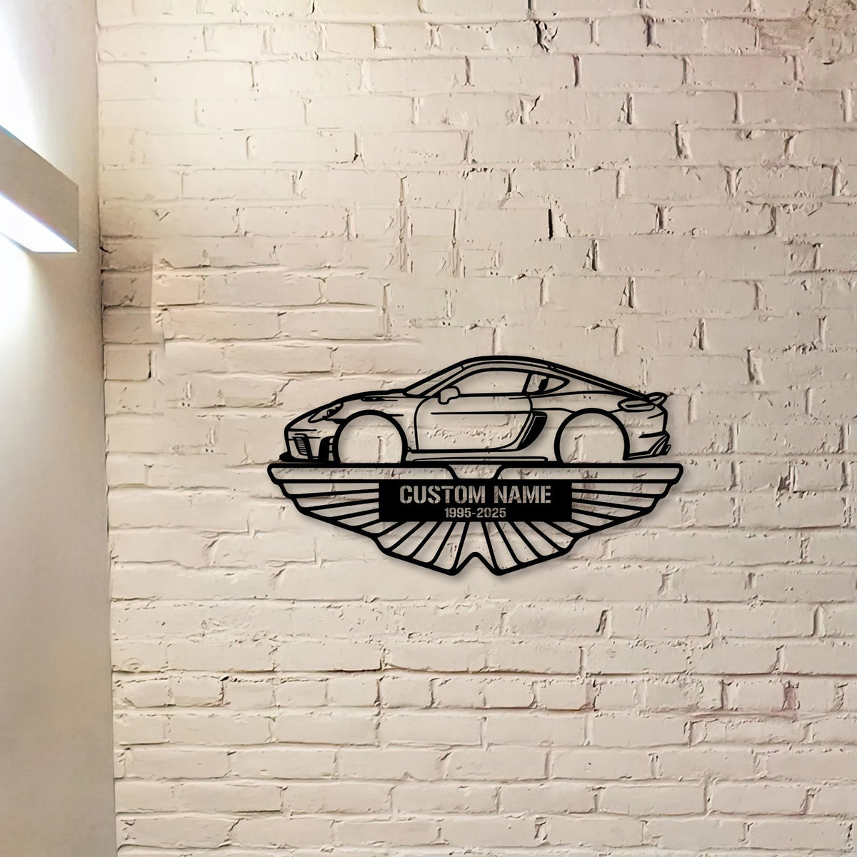Cayman Metal Car Silhouette Sign, Personalized Car Metal Wall Art, Gift For Him, Garage Decor, Gift for Dad