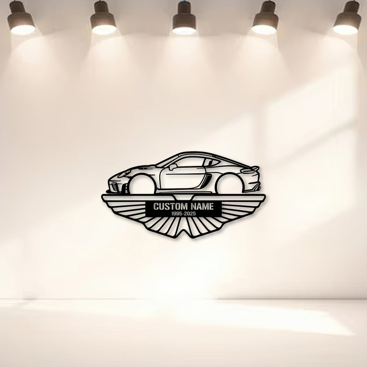 Cayman Metal Car Silhouette Sign, Personalized Car Metal Wall Art, Gift For Him, Garage Decor, Gift for Dad