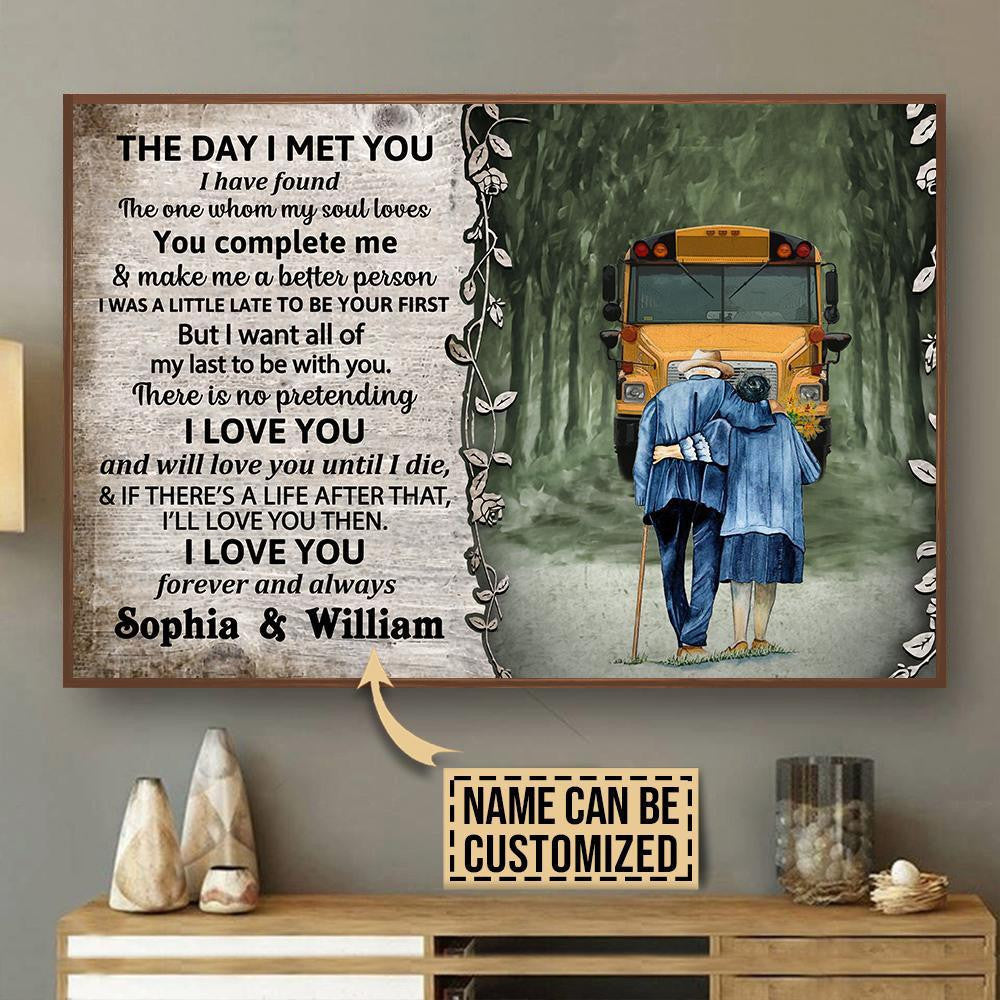Personalized Canvas Art Painting, Canvas Gallery Hanging Home Decoration  School Bus The Day I Met  Framed Prints, Canvas