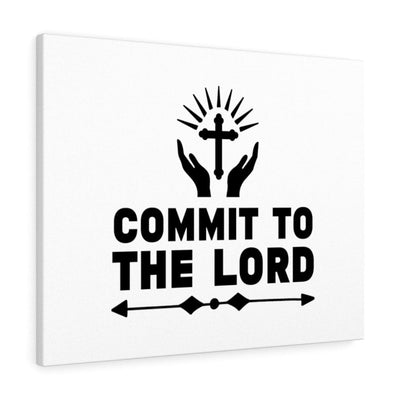 Scripture Canvas Commit To The Lord Christian Wall Art Bible Verse Meaningful Home Decor Gifts Unique Housewarming Gift Ideas Framed Prints, Canvas
