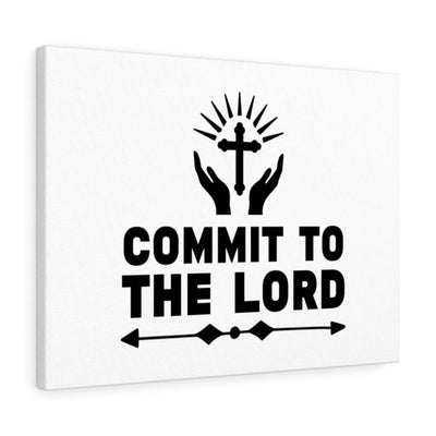 Scripture Canvas Commit To The Lord Christian Wall Art Bible Verse Meaningful Home Decor Gifts Unique Housewarming Gift Ideas Framed Prints, Canvas
