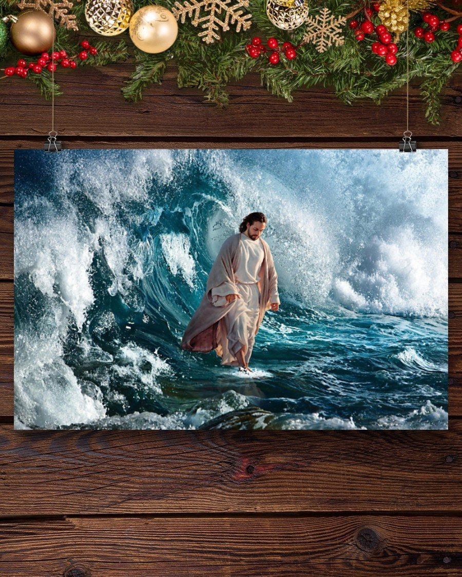 Jesus Walk With Me - Housewarming Home Decor Wall Art Gift Ideas, Gift For You, Religious Gifts For All, Living Room Wall Art, Bedroom Wall Art Framed Prints, Canvas
