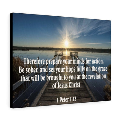 Scripture Canvas Be Sober 1 Peter 1:13 Christian Wall Art Bible Verse Meaningful Home Decor Gifts Unique Housewarming Gift Ideas Framed Prints, Canvas