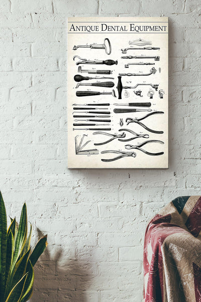 Antique Dental Equipment Dentist Poster Canvas Gallery Wrapped Canvas Framed Gift Idea