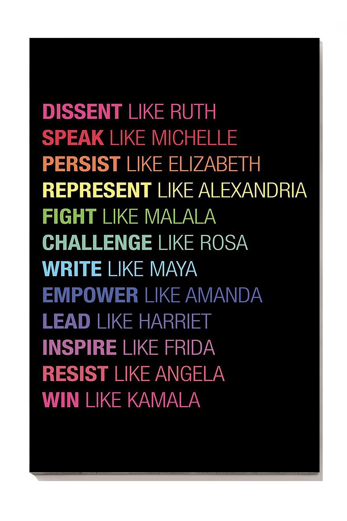 Act Like Powerful Women Equality Wall Art For Home Office Decor Canvas Gallery Wrapped Canvas Framed Gift Idea Framed Prints, Canvas