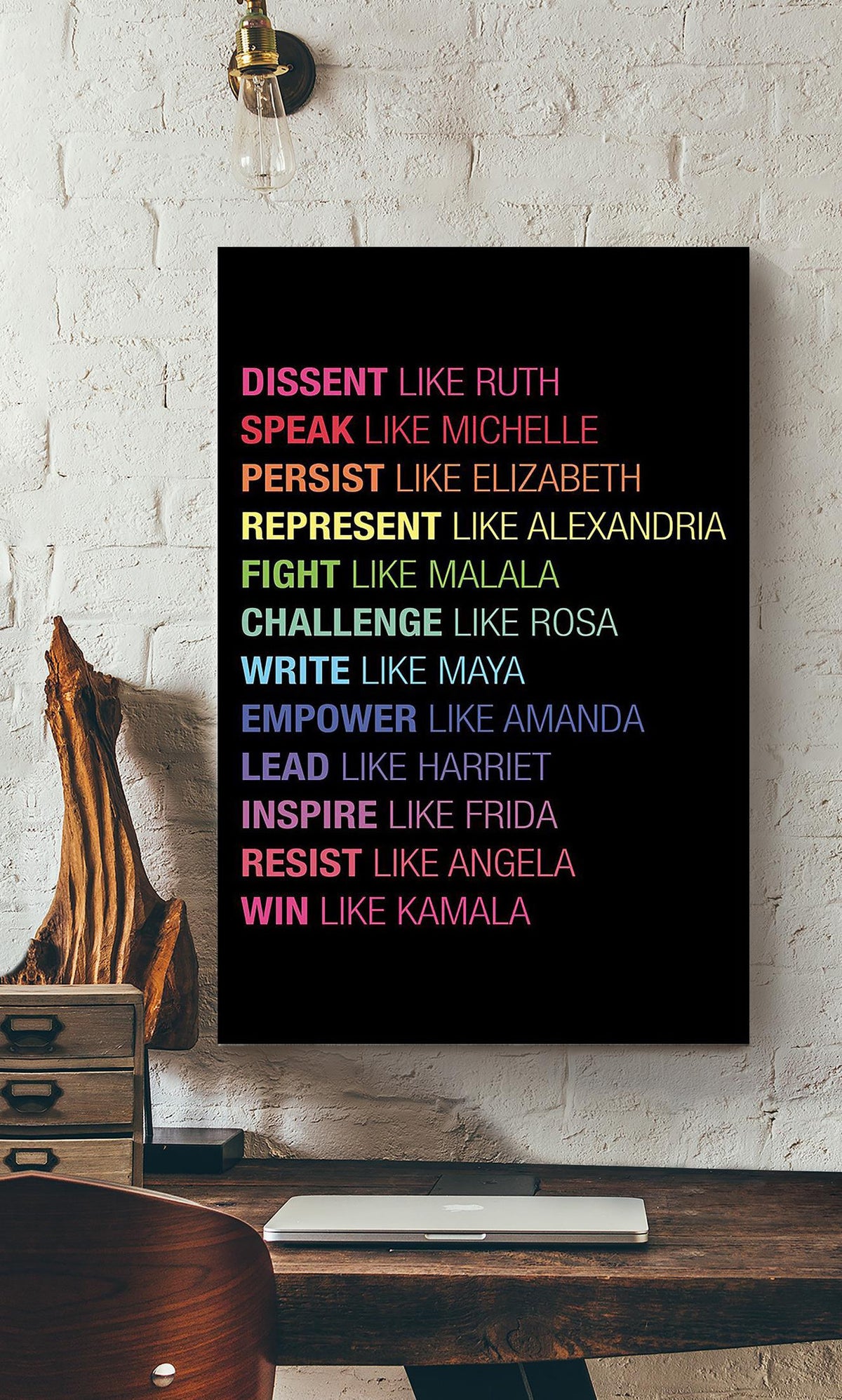 Act Like Powerful Women Equality Wall Art For Home Office Decor Canvas Gallery Wrapped Canvas Framed Gift Idea Framed Prints, Canvas