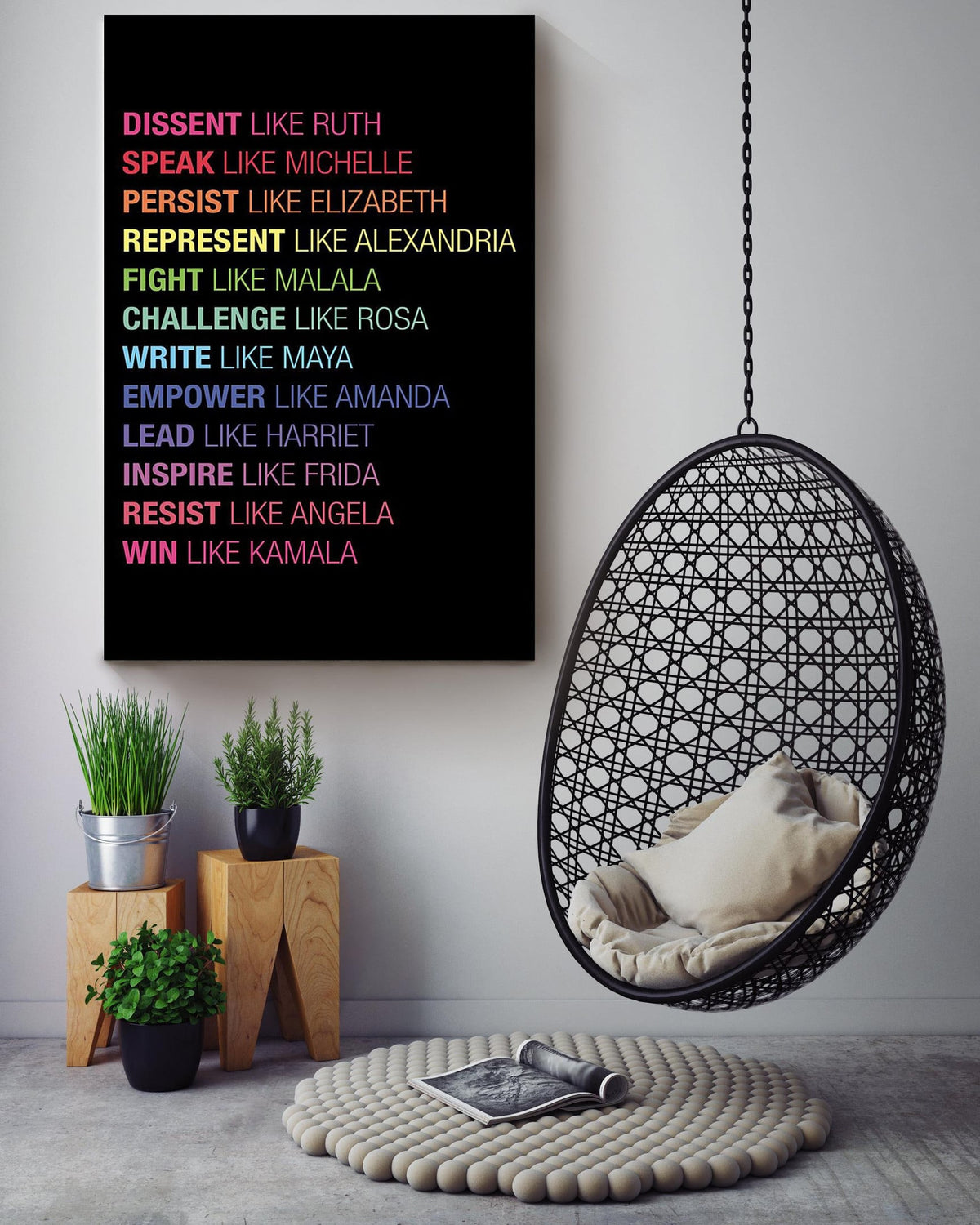 Act Like Powerful Women Equality Wall Art For Home Office Decor Canvas Gallery Wrapped Canvas Framed Gift Idea Framed Prints, Canvas