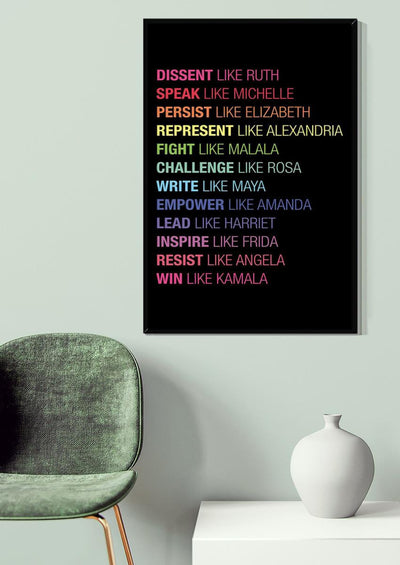 Act Like Powerful Women Equality Wall Art For Home Office Decor Canvas Gallery Wrapped Canvas Framed Gift Idea Framed Prints, Canvas