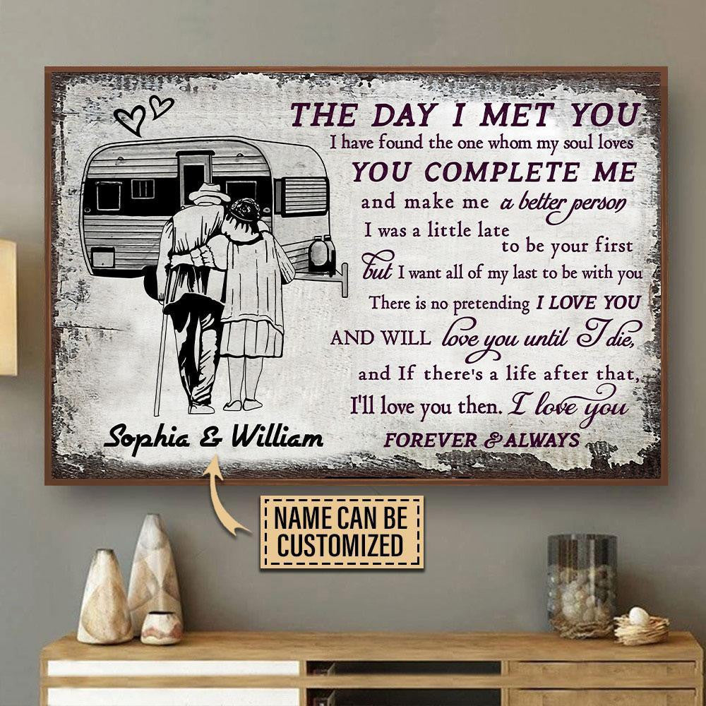 Aeticon Gifts Personalized Camping Sketch The Day I Met Canvas