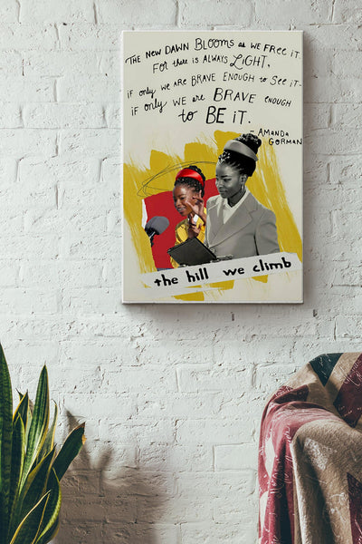 Amanda Gorman Poster For There Is Always Light Poster Inauguration Poem 2021 Canvas Gallery Wrapped Canvas Framed Gift Idea