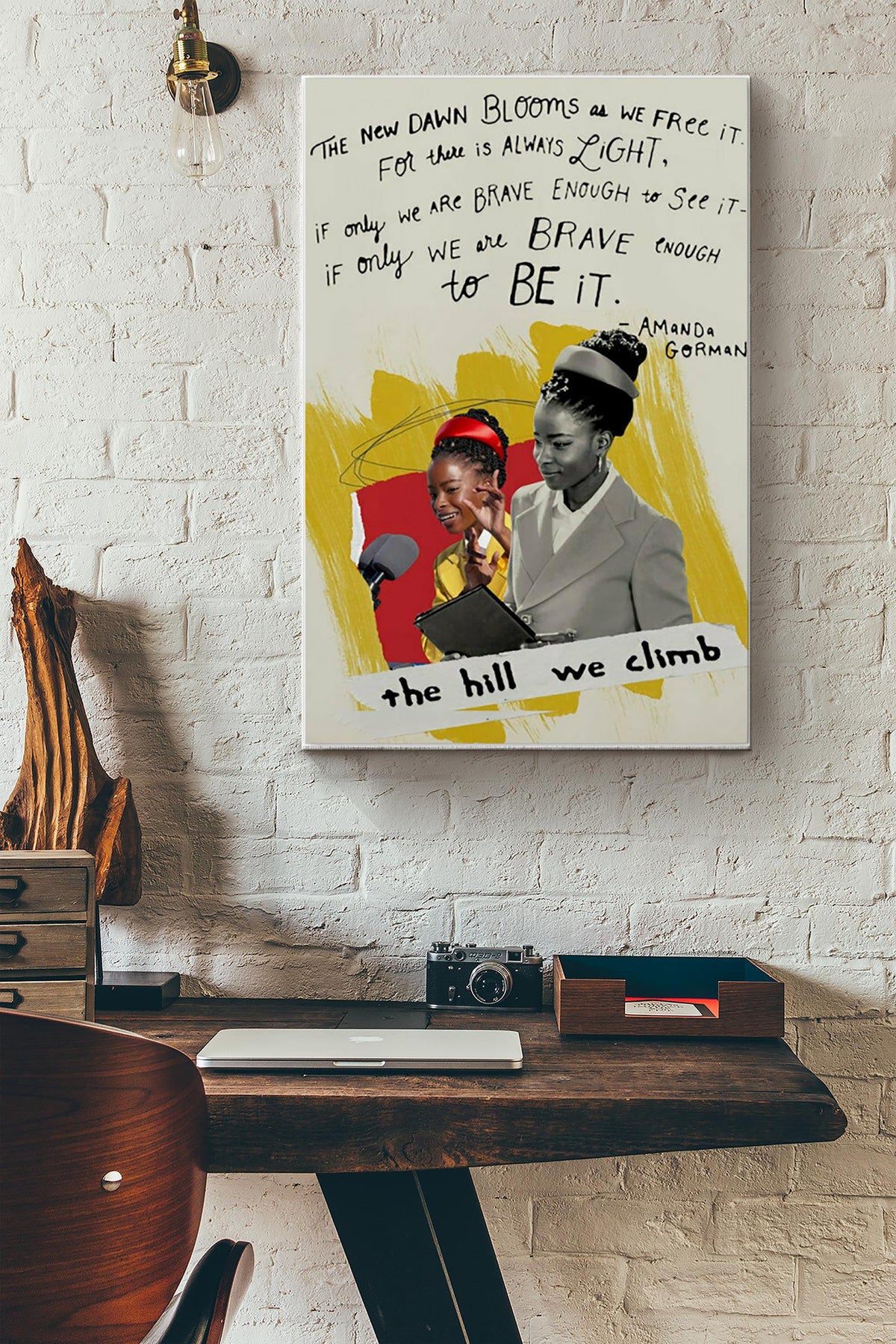 Amanda Gorman Poster For There Is Always Light Poster Inauguration Poem 2021 Canvas Gallery Wrapped Canvas Framed Gift Idea