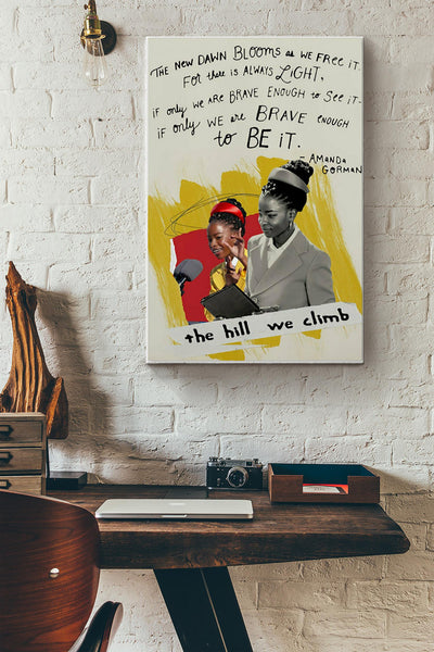 Amanda Gorman Poster For There Is Always Light Poster Inauguration Poem 2021 Canvas Gallery Wrapped Canvas Framed Gift Idea