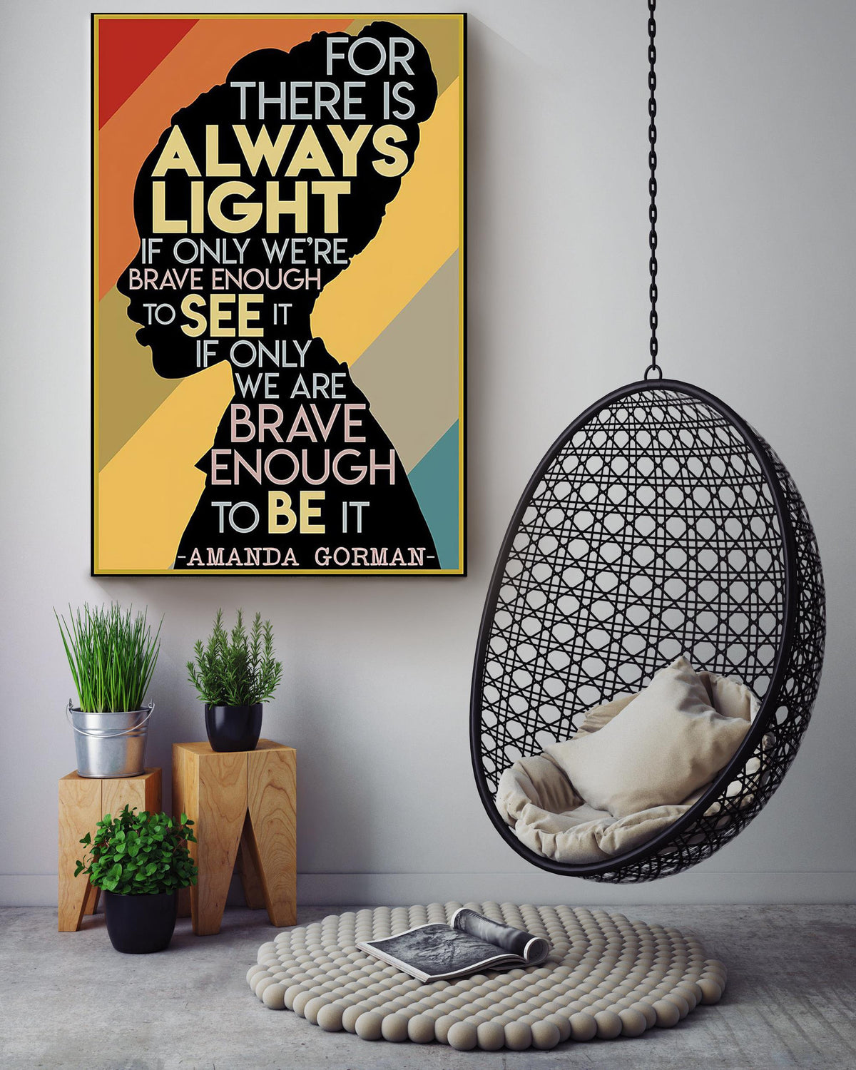 Amanda Gorman There Is Always Light Amanda Gorman Wall Art For Home Reading Room Decor Canvas Gallery Wrapped Canvas Framed Gift Idea Framed Prints, Canvas