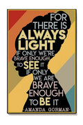 Amanda Gorman There Is Always Light Amanda Gorman Wall Art For Home Reading Room Decor Canvas Gallery Wrapped Canvas Framed Gift Idea Framed Prints, Canvas