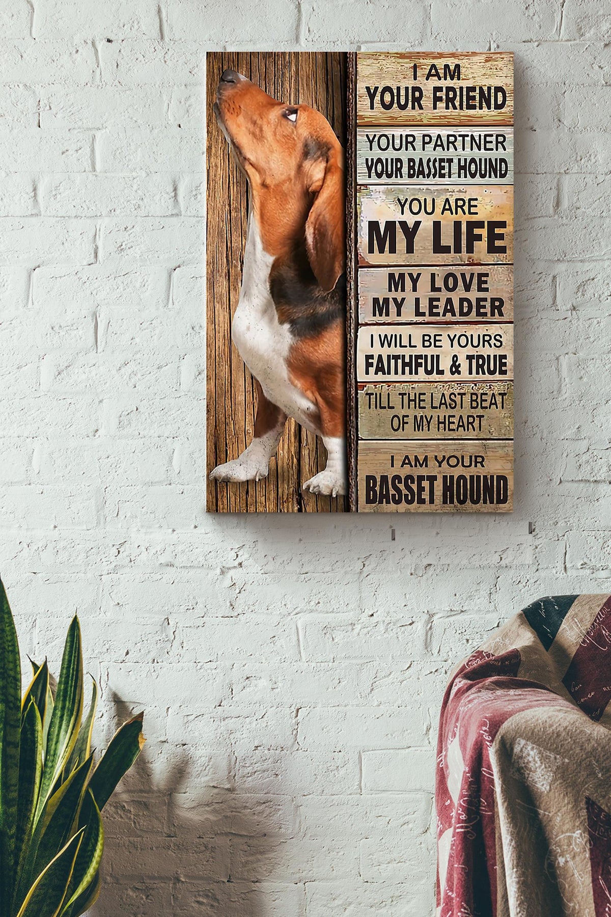 Basset Hound Thankful For Foster Care I'm Your Friend Quotes Gift For Dog Mom Dog Lover Canvas
