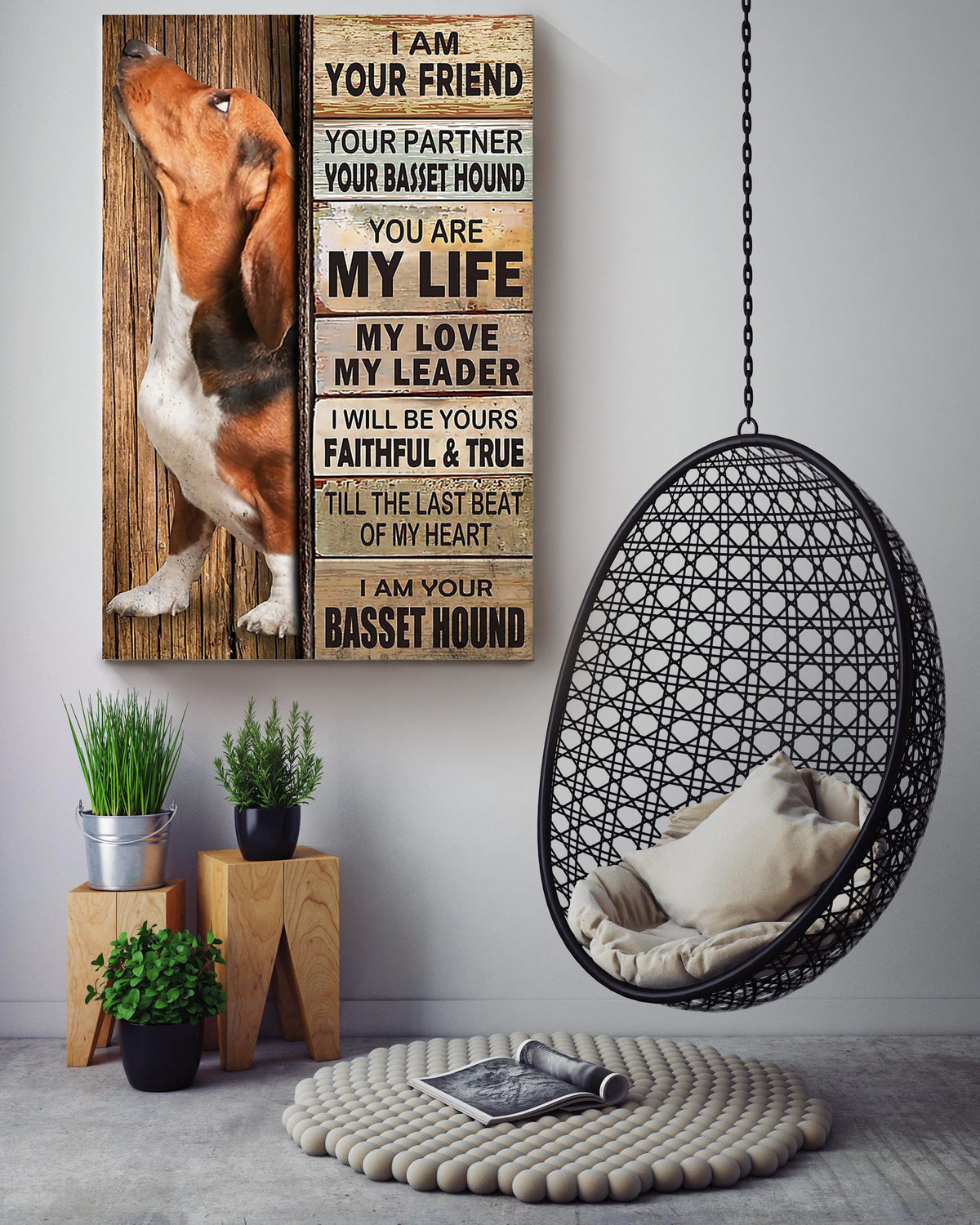 Basset Hound Thankful For Foster Care I'm Your Friend Quotes Gift For Dog Mom Dog Lover Canvas