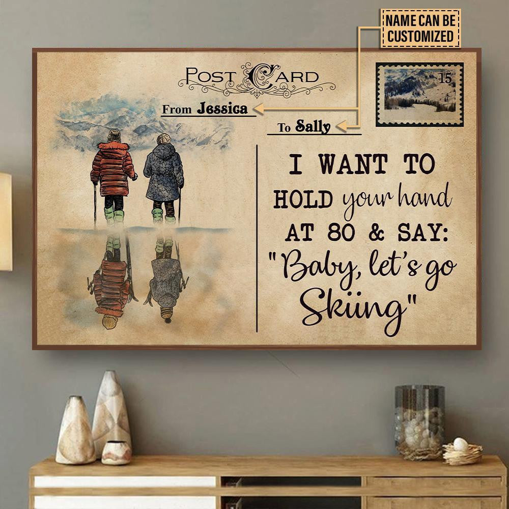 Aeticon Gifts Personalized Skiing Bestie Postcard I Want To Canvas