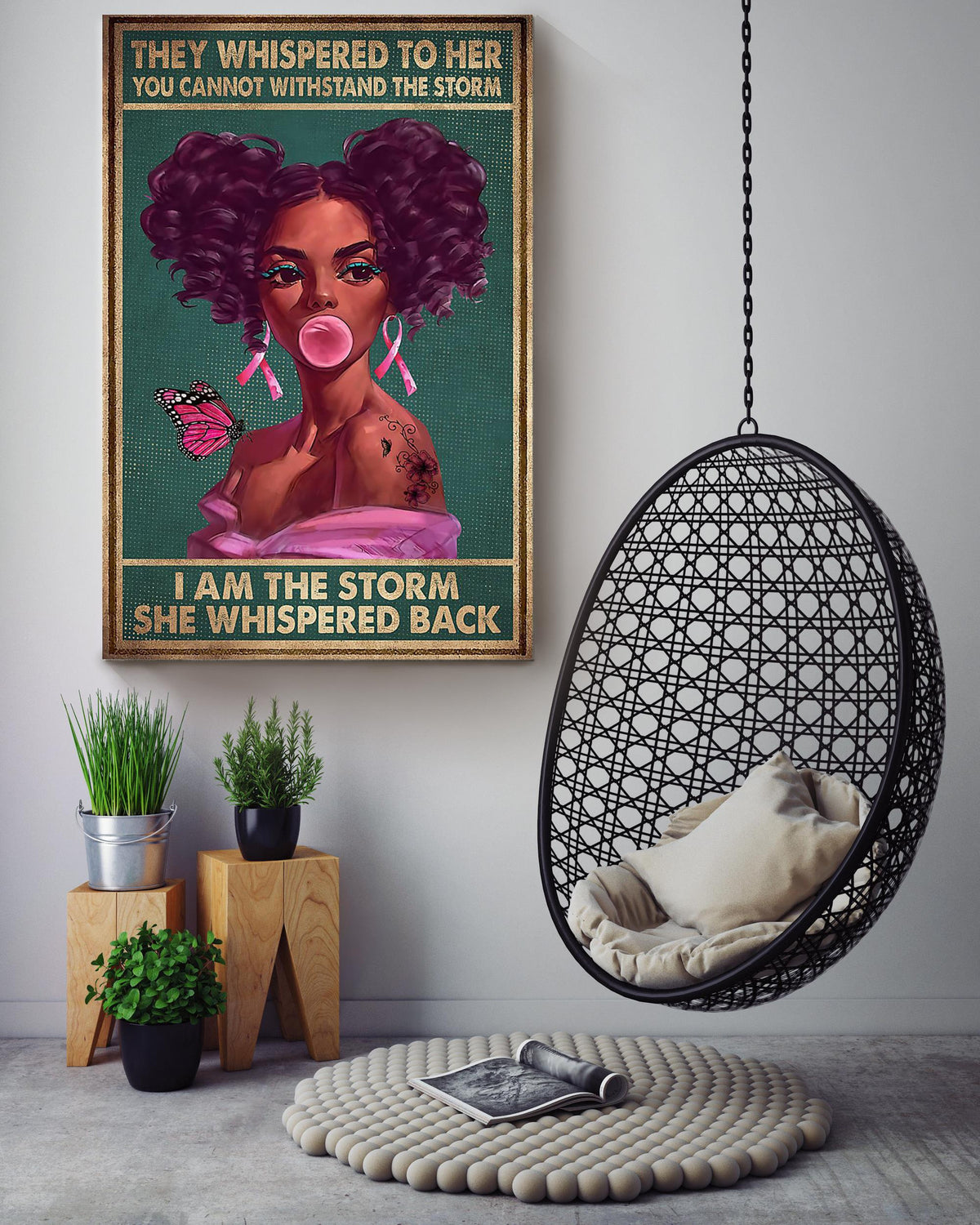 Breast Cancer They Whispered To Her Motivation Quote Gift For Breast Disease Awareness 07 Canvas